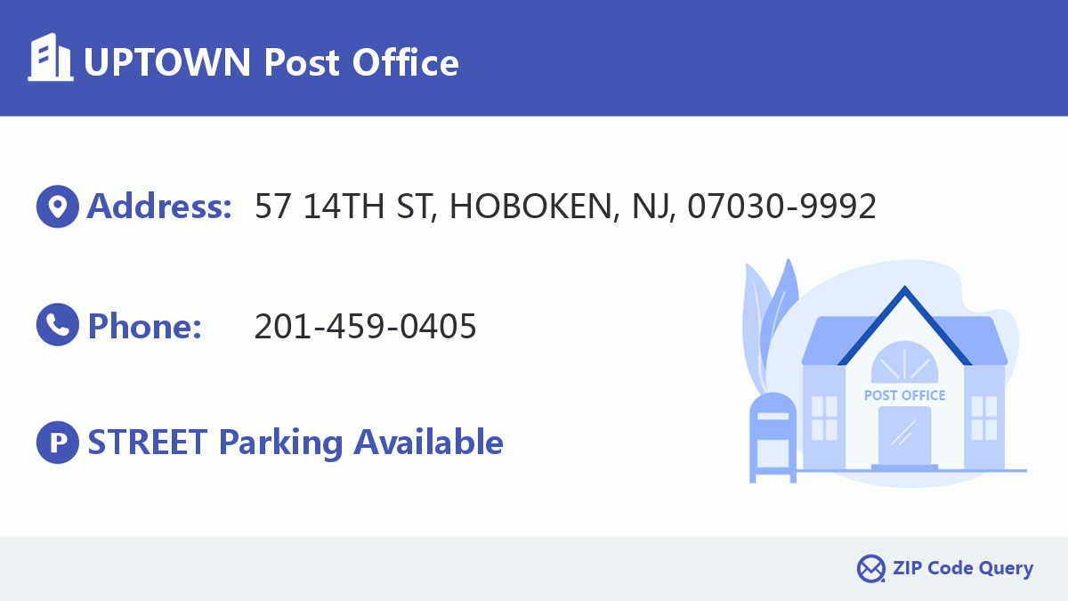 UPTOWN Post Office New Jersey United States ZIP Code 5 Plus 4 