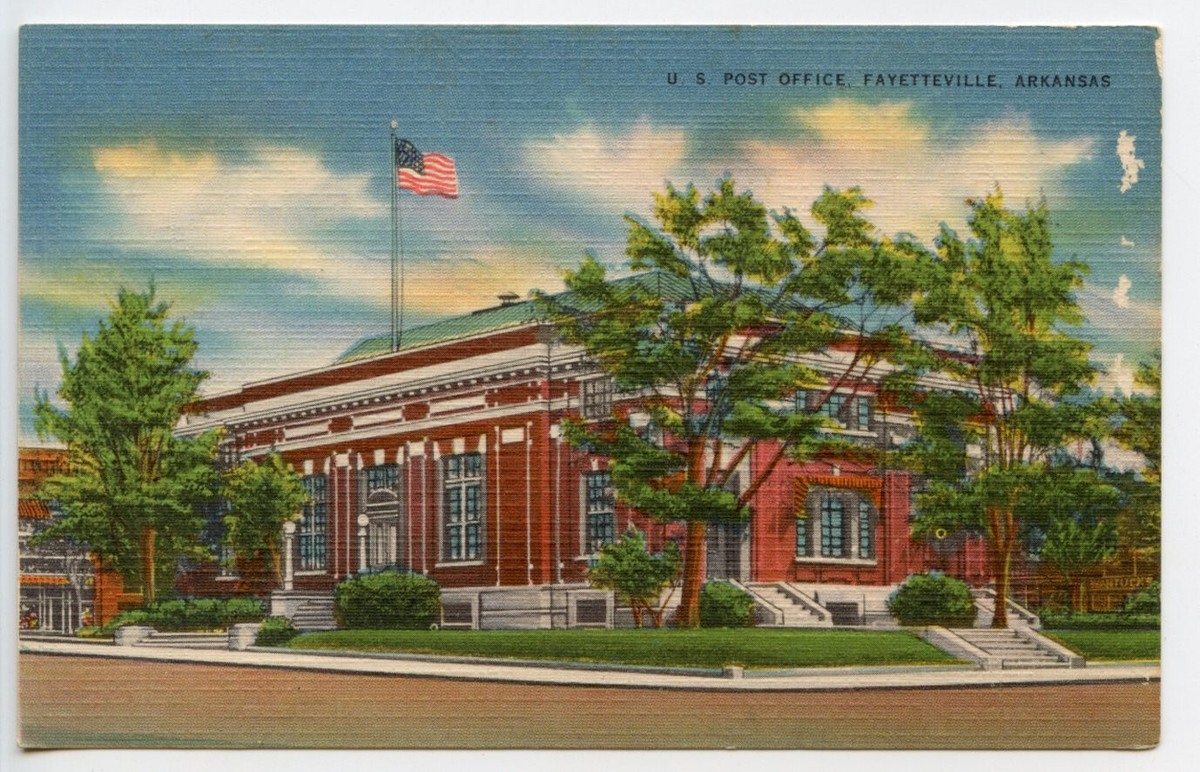 US Post Office FAYETTEVILLE ARKANSAS 3x5 Linen Postcard S S News 15252 EBay