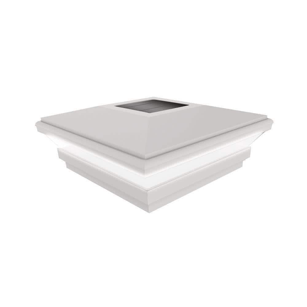 Veranda 4 In X 4 In White Vinyl Solar Post Cap 73013136 The Home Depot