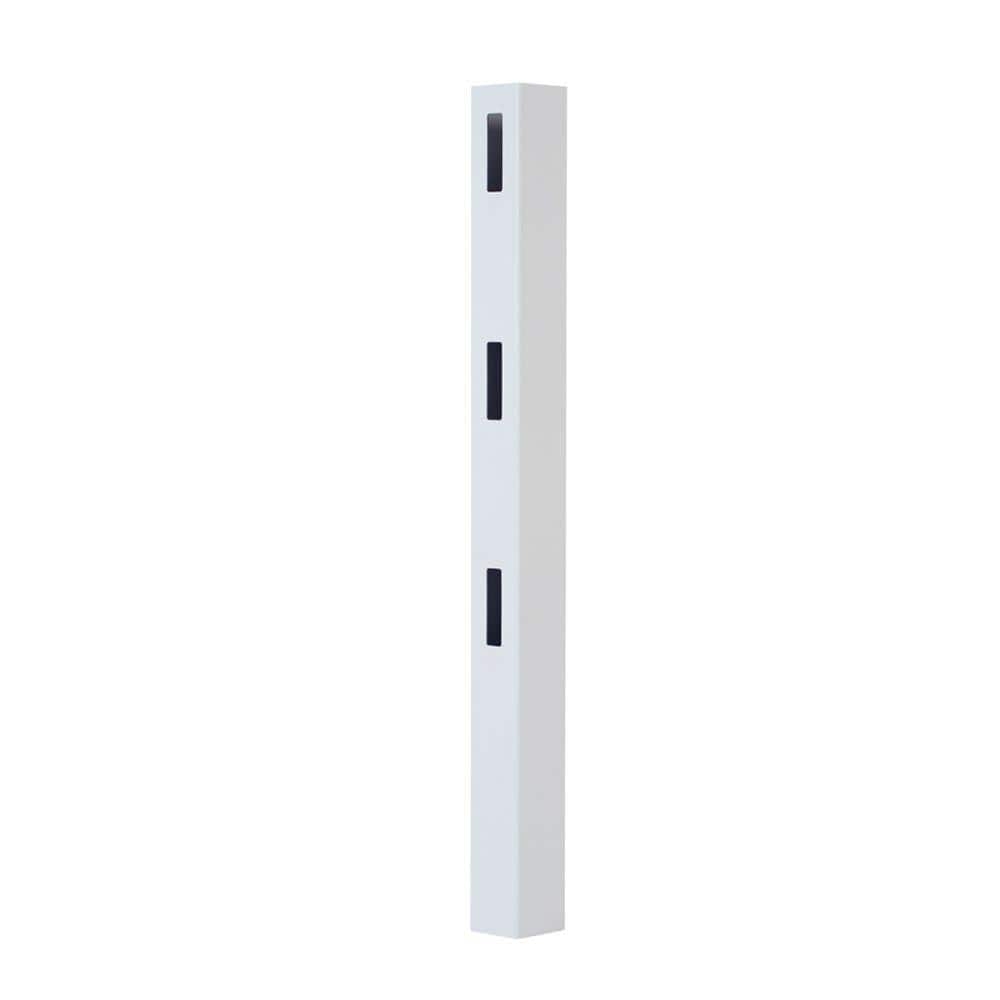 Veranda 5 In X 5 In X 7 Ft Vinyl White Ranch 3 Rail End Post 9127 The Home Depot