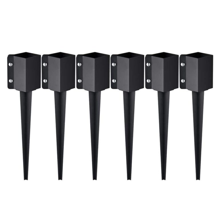 VEVOR Fence Post Anchor Ground Spike 6 Pack 24 X 4 X 4 In Outer Diameter Inner Diameter 3 5 In X 3 5 In Metal Black FXDD35YC24YCUQSQCV0 The Home Depot