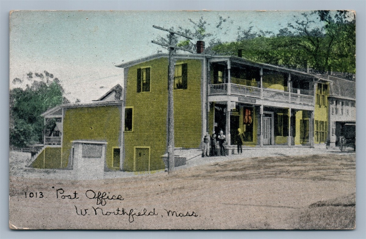 W NORTHFIELD MA POST OFFICE ANTIQUE POSTCARD EBay