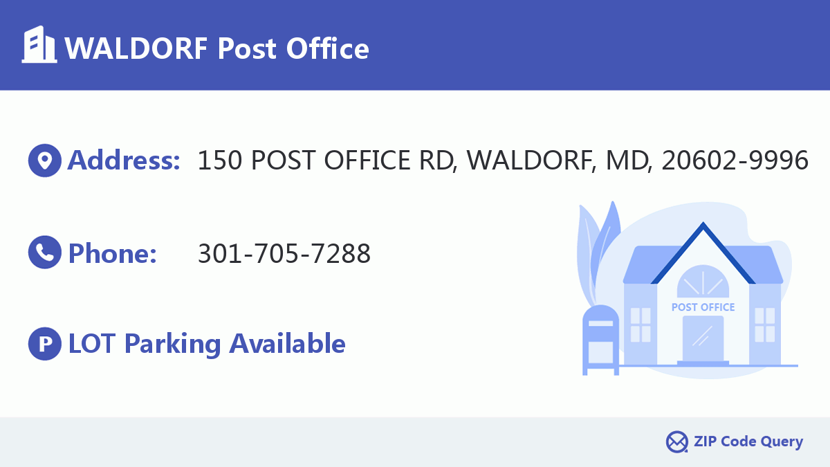 WALDORF Post Office Maryland United States ZIP Code 5 Plus 4 