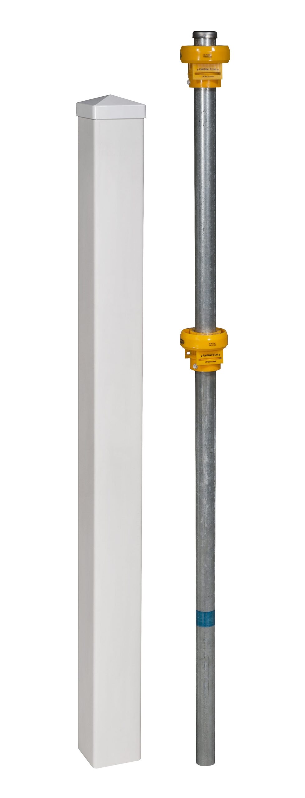 WamBam No Dig Fence 4ft Tall 1 Post No Dig WamBam Finishing Post With Steel Pipe Anchor Kit Permanent White Vinyl Post For Nantucket Sturbridge And Westport Fence And Gate Kits BL19042 