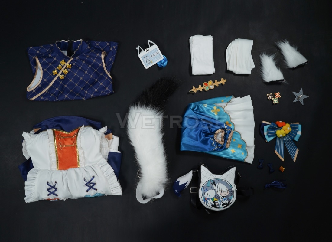 Wetrose In Stock Shirakami Fubuki Hololive JP Vtuber Cafe New Outfit Maid Dress Cosplay Costume Cos Outfit Coswear Halloween Xmas