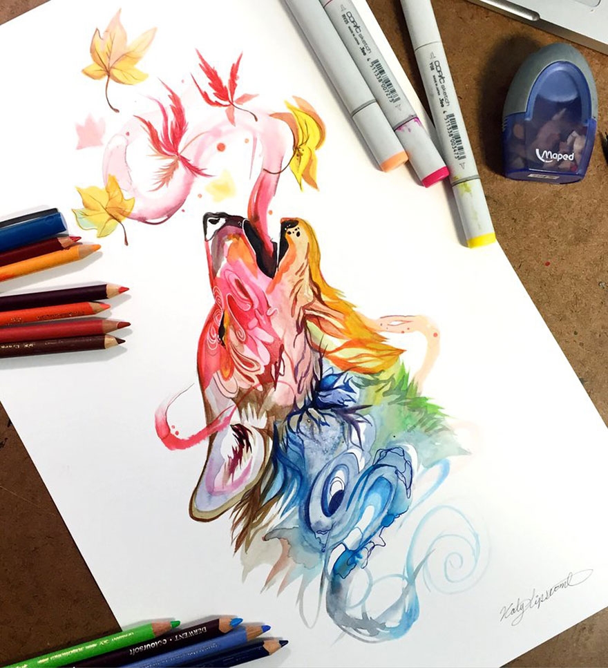 Wild Animal Spirits In Pencil And Marker Illustrations By Katy Lipscomb Interview Bored Panda