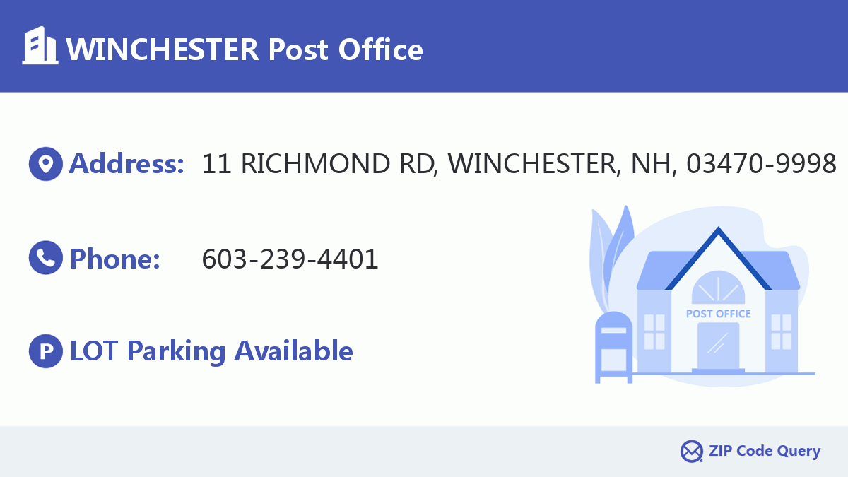 WINCHESTER Post Office New Hampshire United States ZIP Code 5 Plus 4 