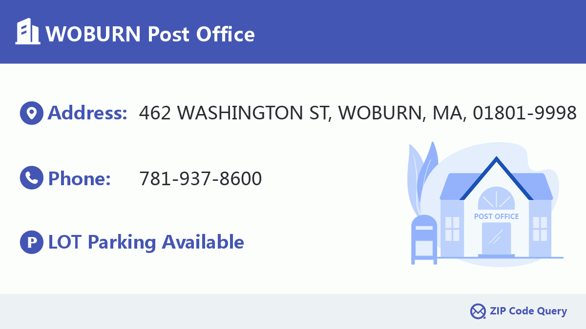 WOBURN Post Office Massachusetts United States ZIP Code 5 Plus 4 