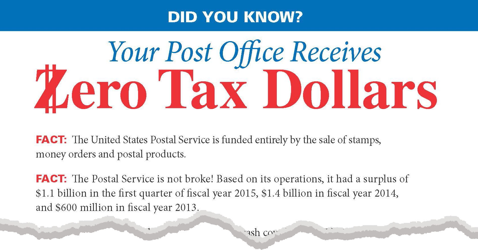 Your Post Office Gets Zero Tax Dollars American Postal Workers Union