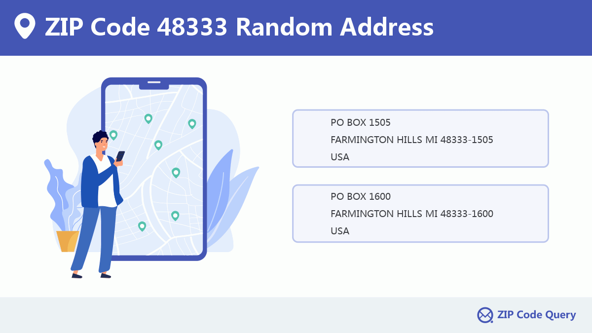 ZIP Code 48333 FARMINGTON FARMINGTON HILLS MI Michigan United States ZIP Code 5 Plus 4 
