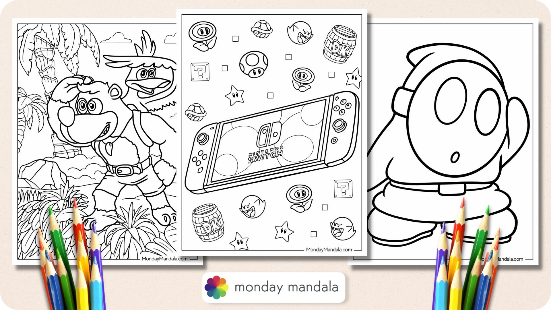 nintendo switch coloring page