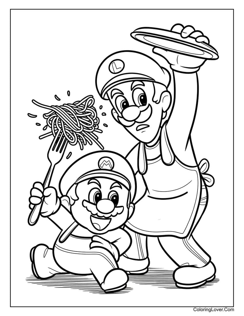 coloring pages of mario and luigi