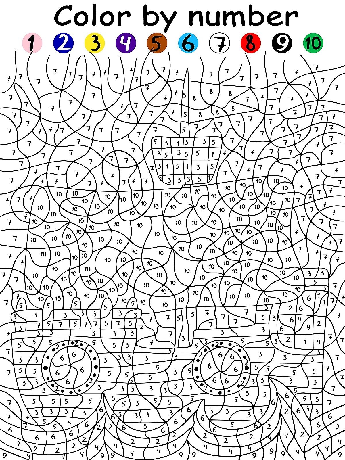 coloring pages by number printable