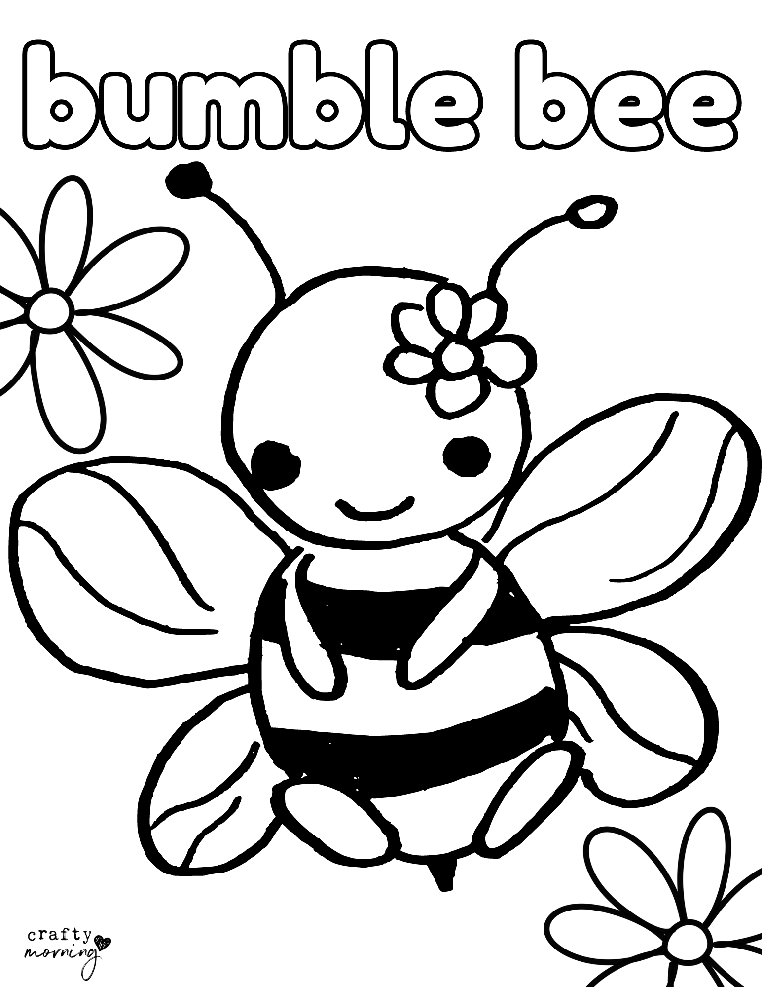 Free Bee Coloring Pages Crafty Morning