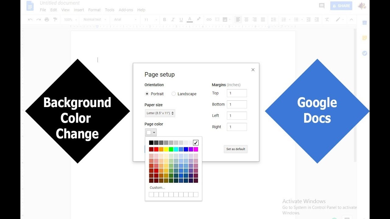 How To Change Document Background Color In Google Docs 2019 YouTube