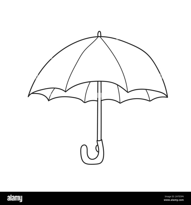 Simple Coloring Page Illustration Of Isolated Black And White Umbrella For Coloring Book Stock Vector Image Art Alamy