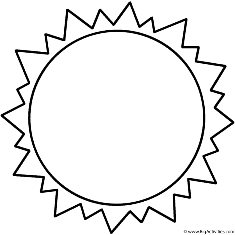 Sun Coloring Page Space