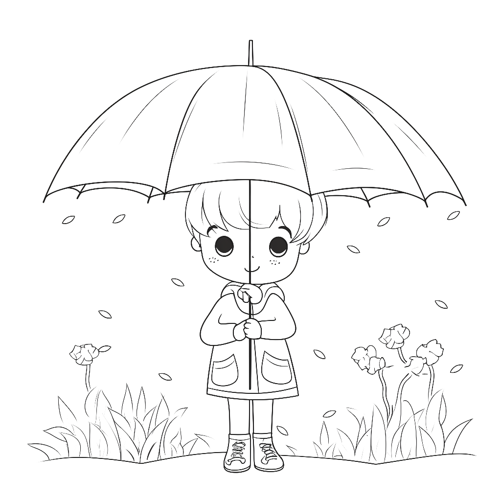 umbrella coloring page