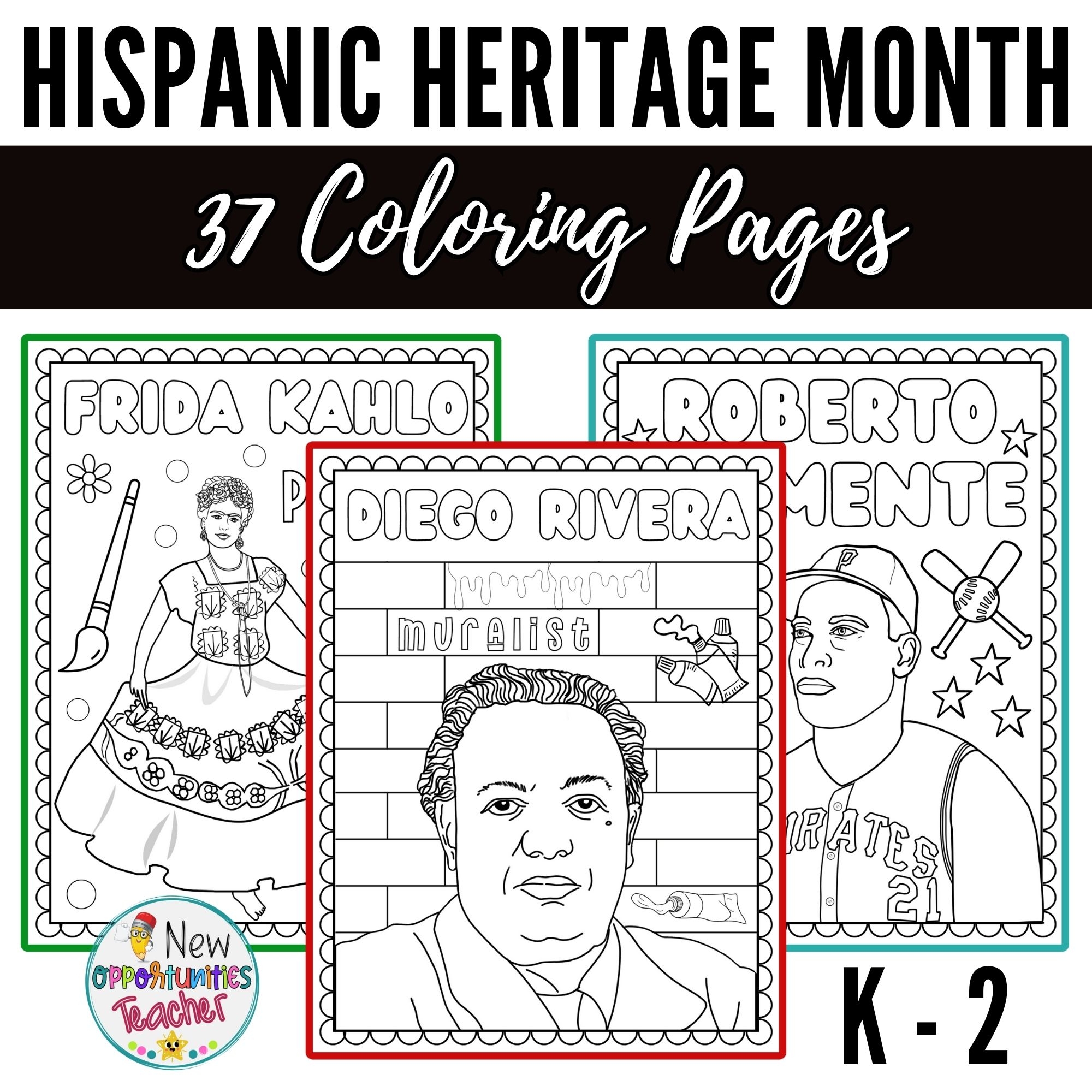 Hispanic Heritage Month Coloring Pages Famous Hispanic Icons Coloring Sheets Made By Teachers