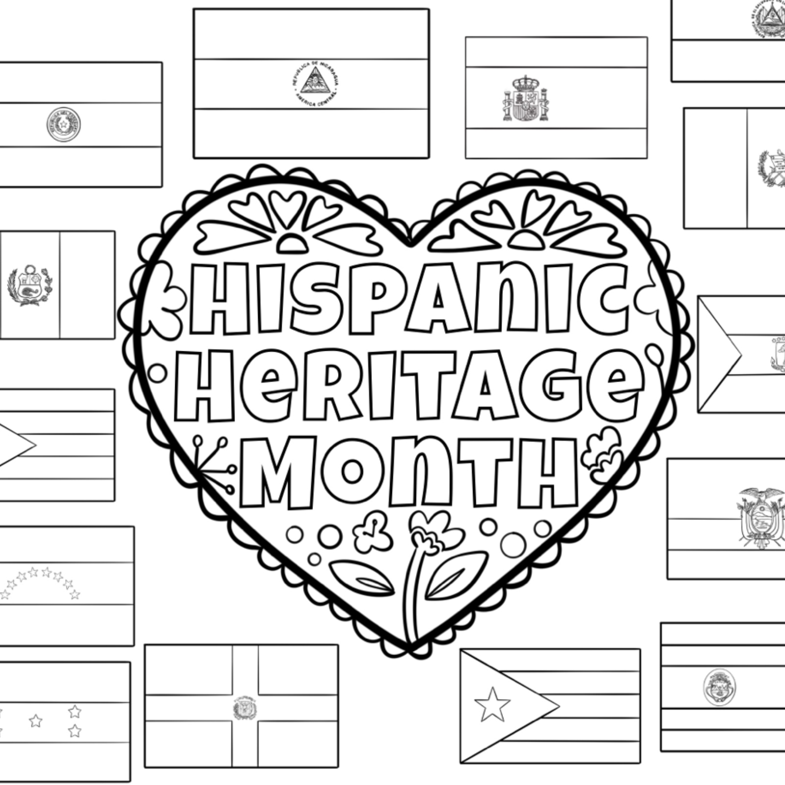 hispanic heritage month coloring pages