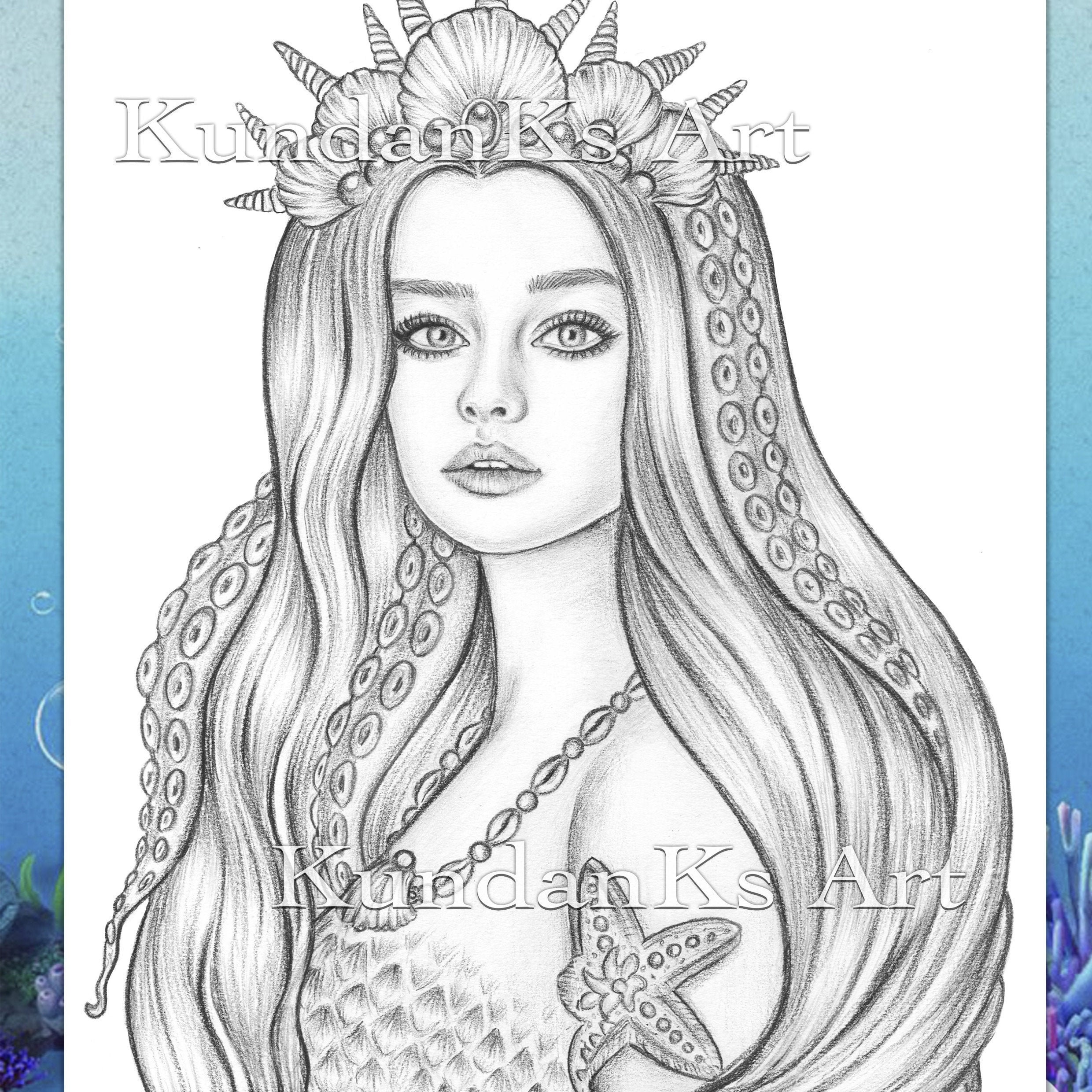 beautiful mermaid coloring pages