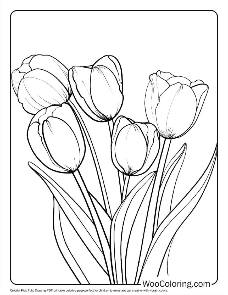 100 Tulip Coloring Pages Free PDF To Print Woo Coloring