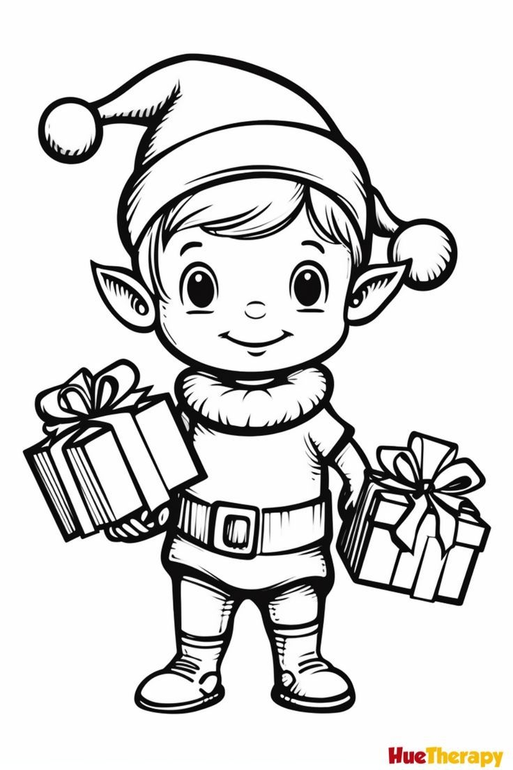 elf pictures to color