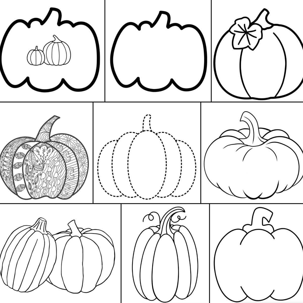 14 FREE Printable Pumpkin Coloring Pages