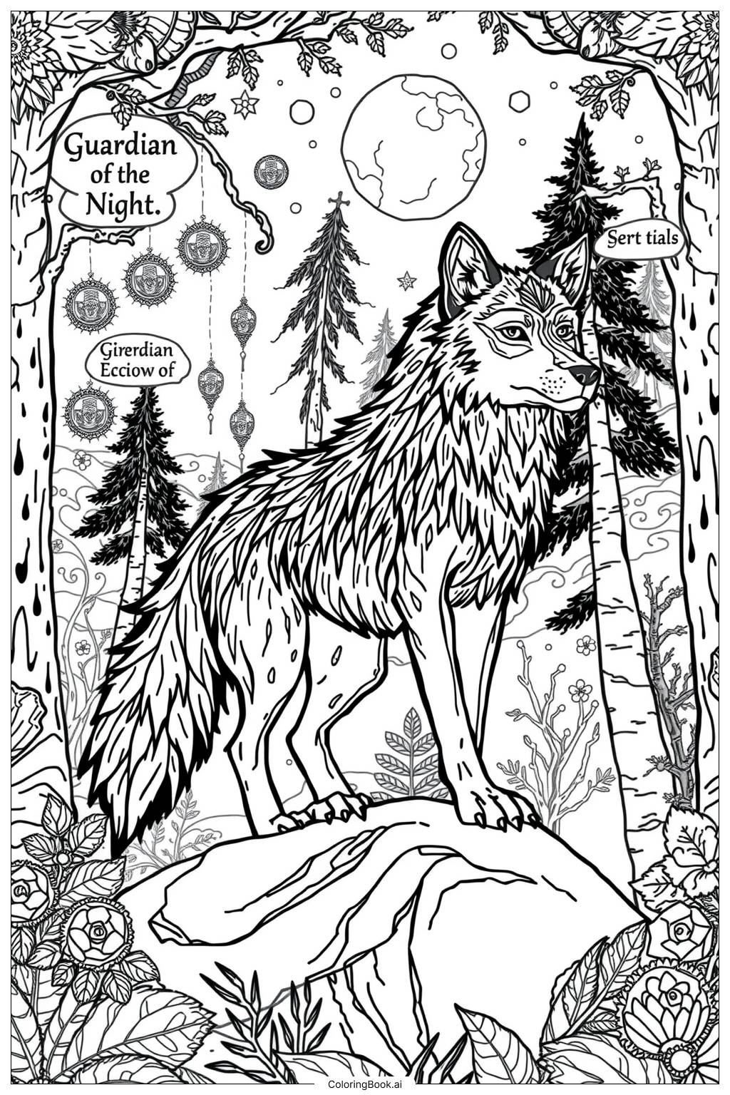 wolf coloring book pages