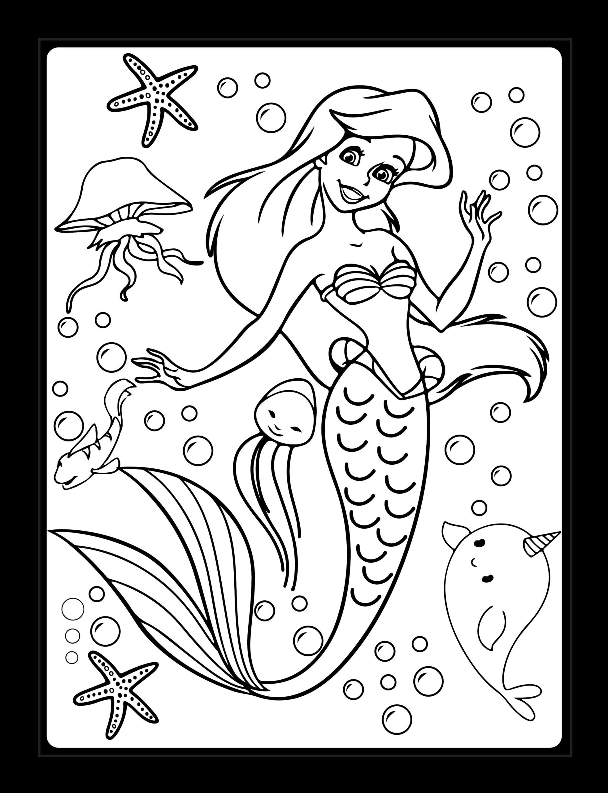 printable mermaid colouring pages