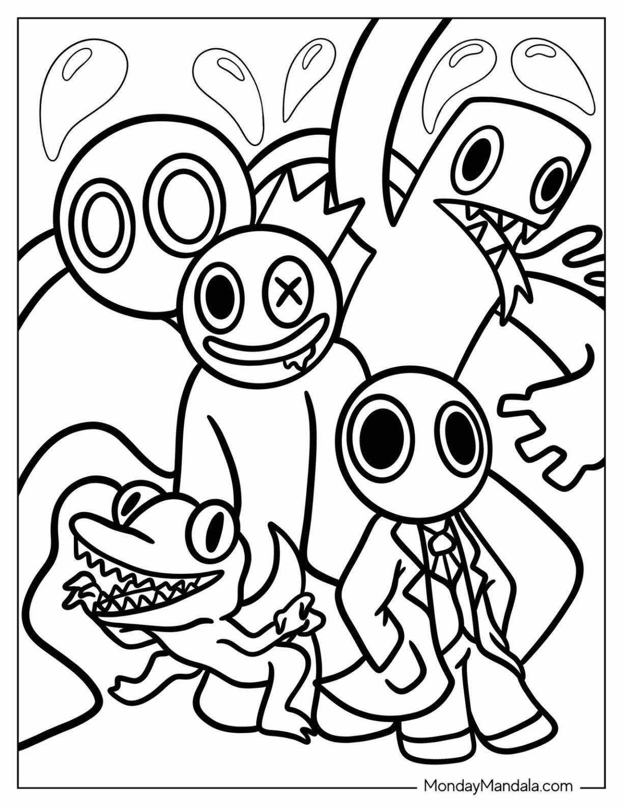 rainbow friend coloring pages rainbow friend coloring pages
