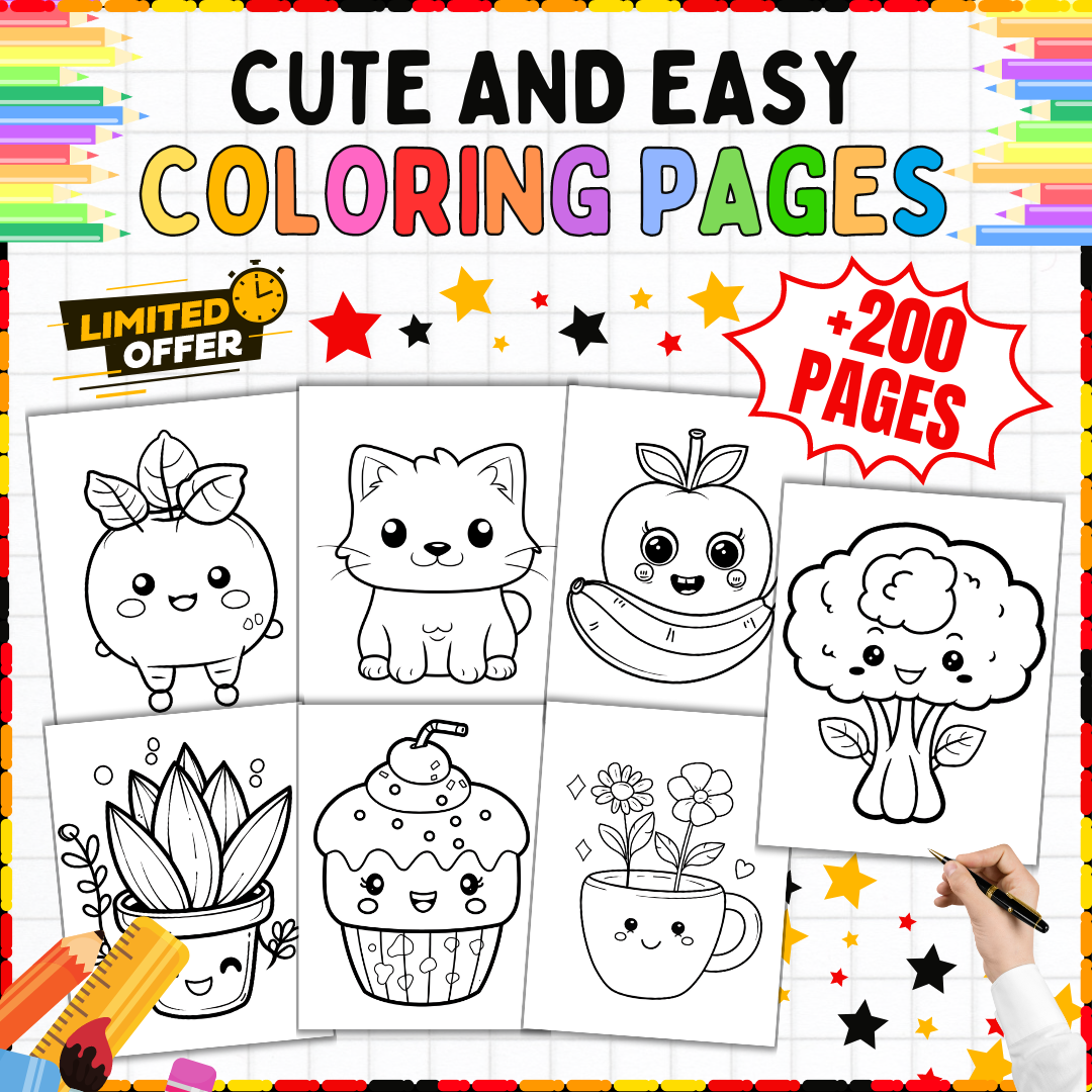 200 Easy Coloring Pages Bundle Printable Worksheets For PreK 5th Grade Made By Teachers 200 Easy Coloring Pages Bundle Printable Worksheets For PreK 5th Grade Made By Teachers