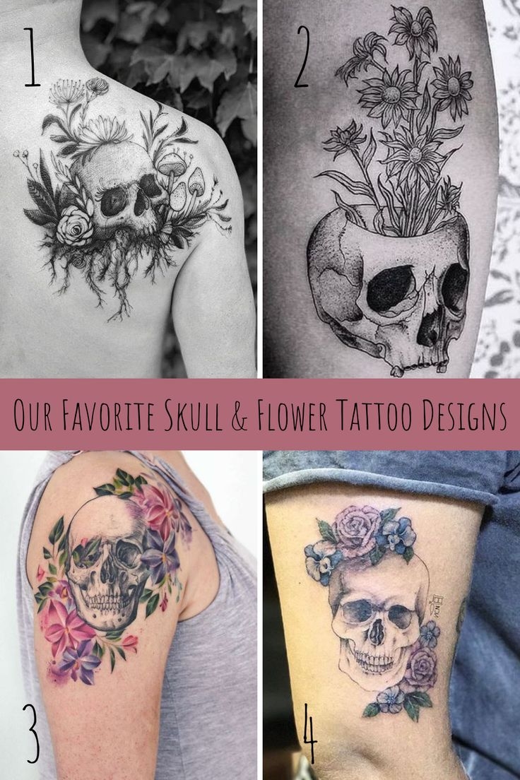 27 Beautiful Skull And Flower Tattoo Ideas 27 Beautiful Skull And Flower Tattoo Ideas