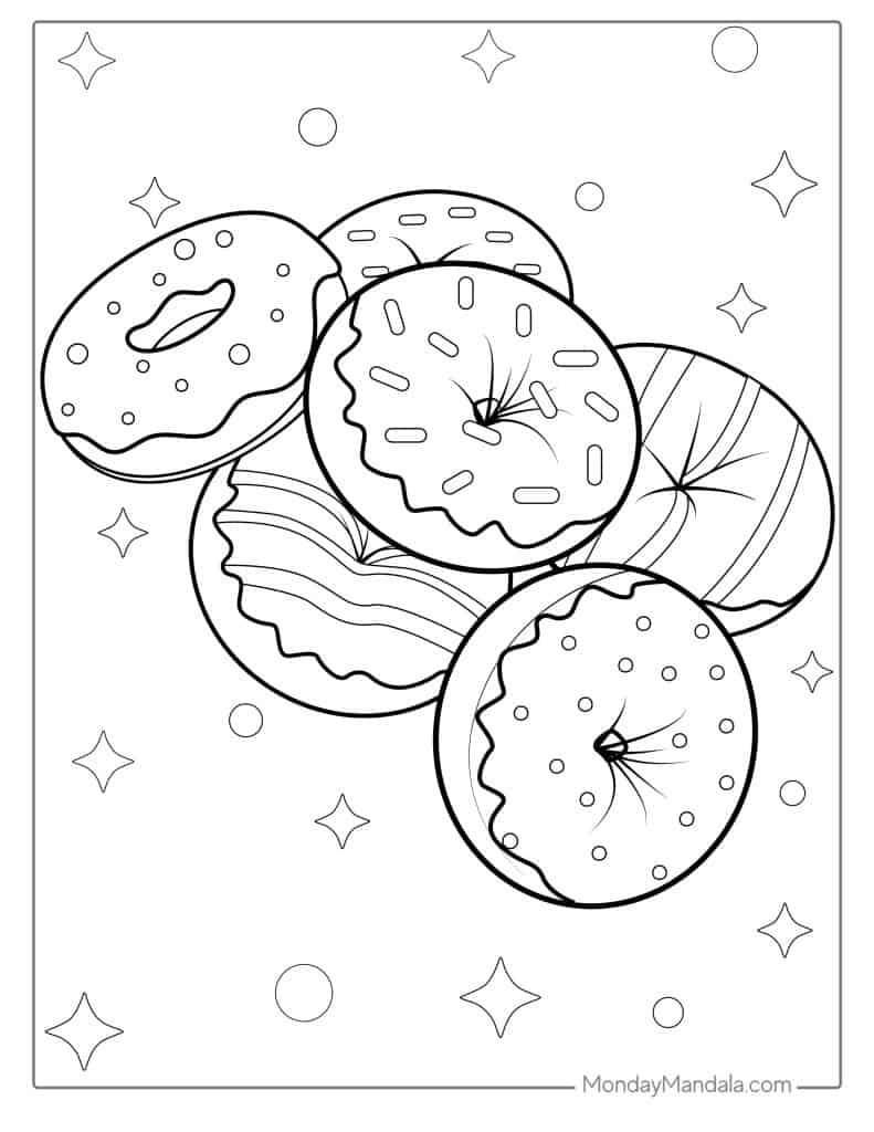 coloring pages of doughnuts