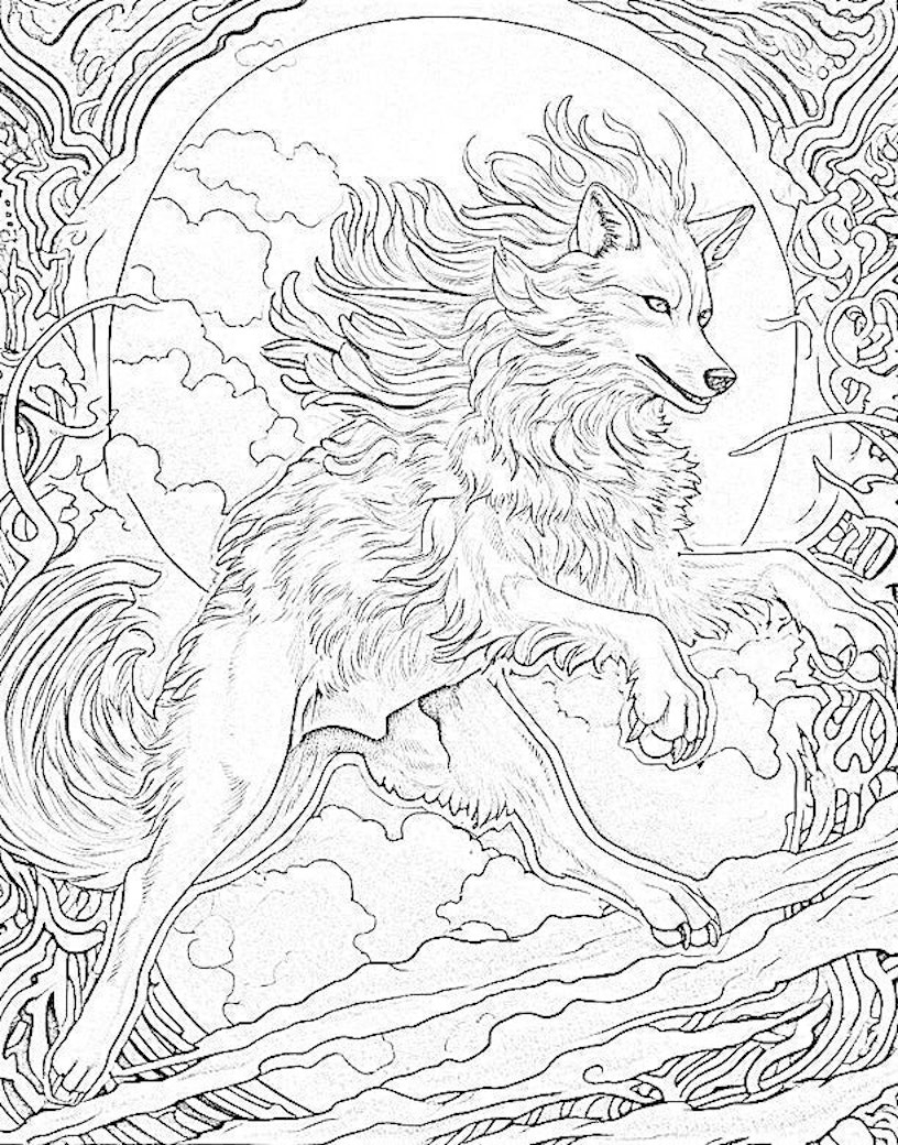 wolf colouring in pages wolf colouring in pages