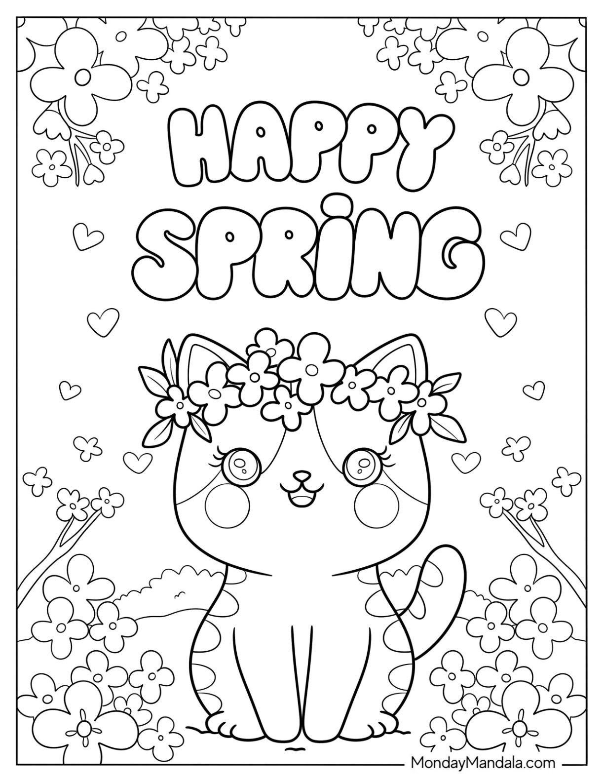 spring coloring pages free