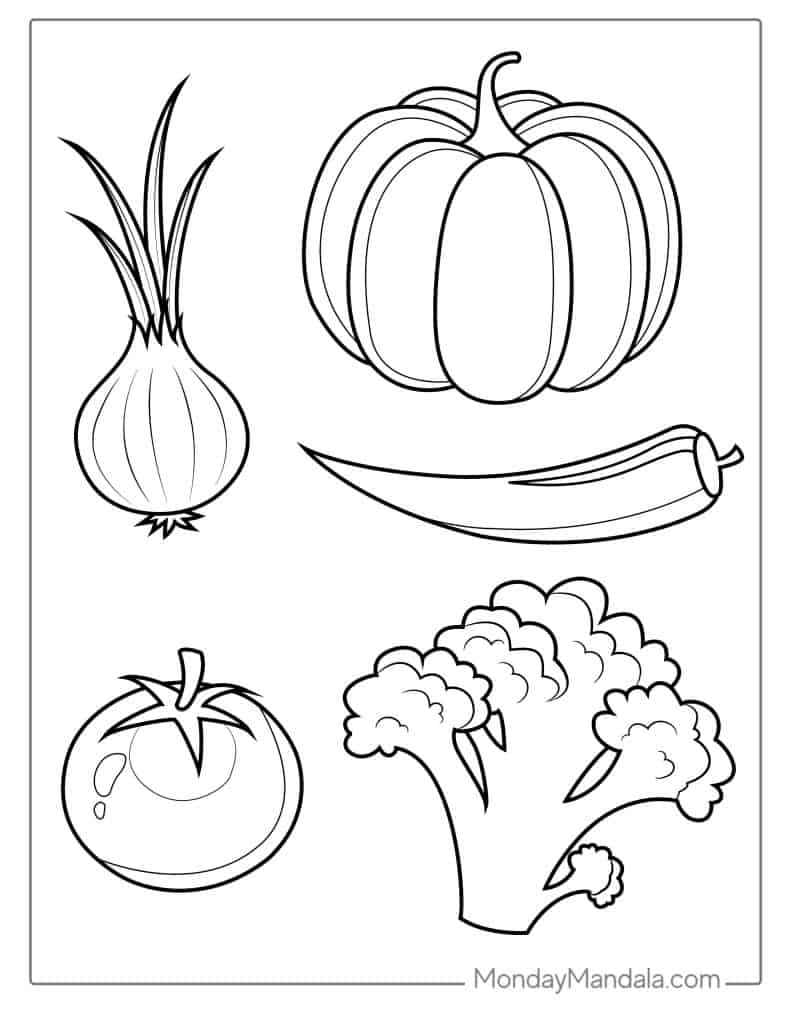 vegetable coloring pages