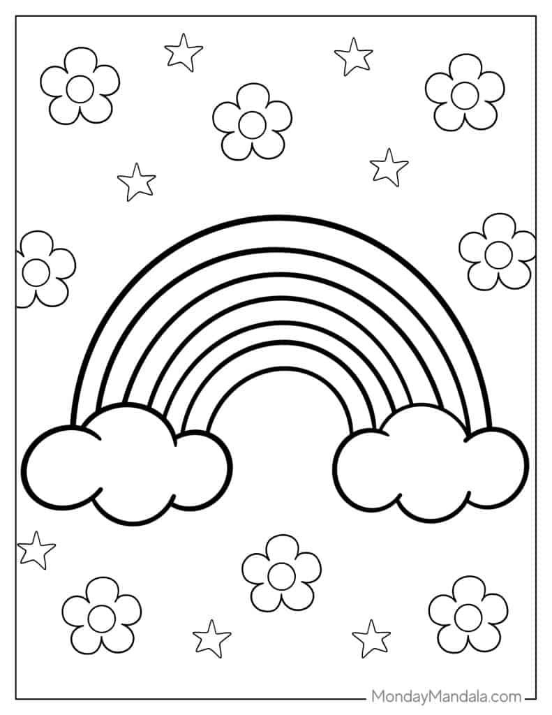 printable rainbow coloring pages printable rainbow coloring pages