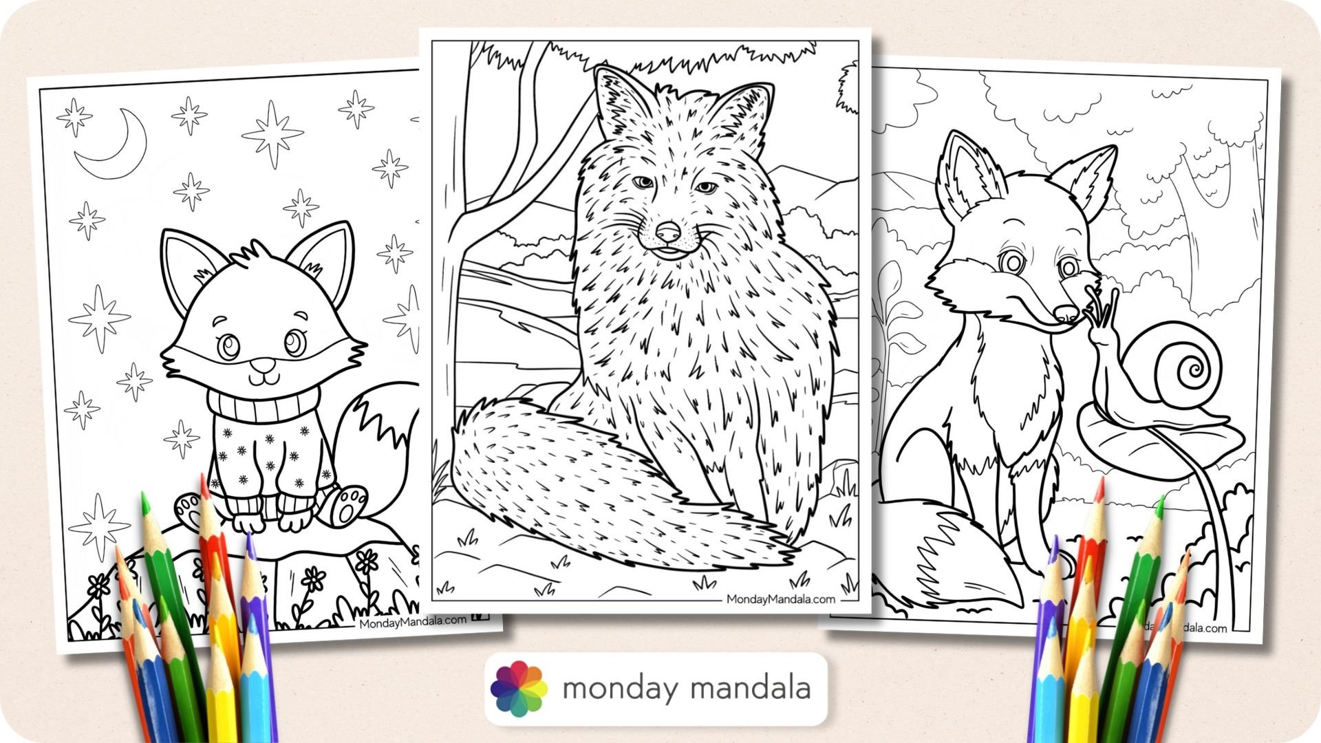 coloring page for fox