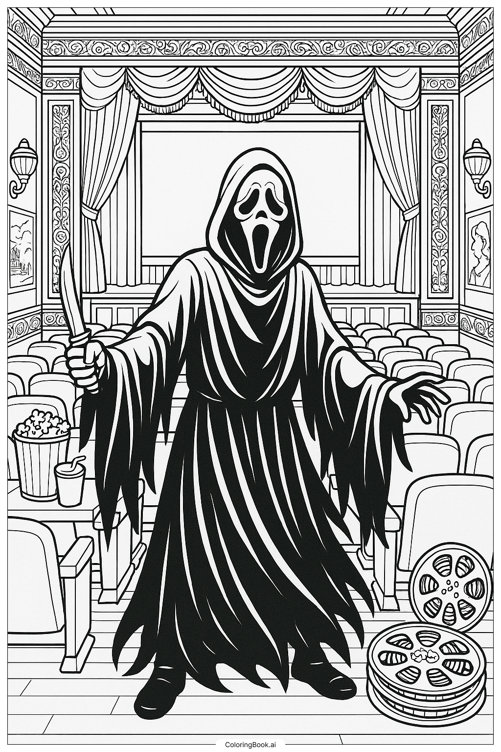 50 Ghostface Coloring Pages Free PDF PNG Printables 