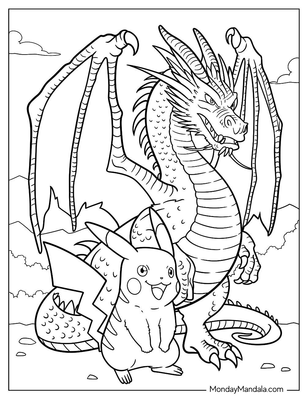 free dragon coloring pages