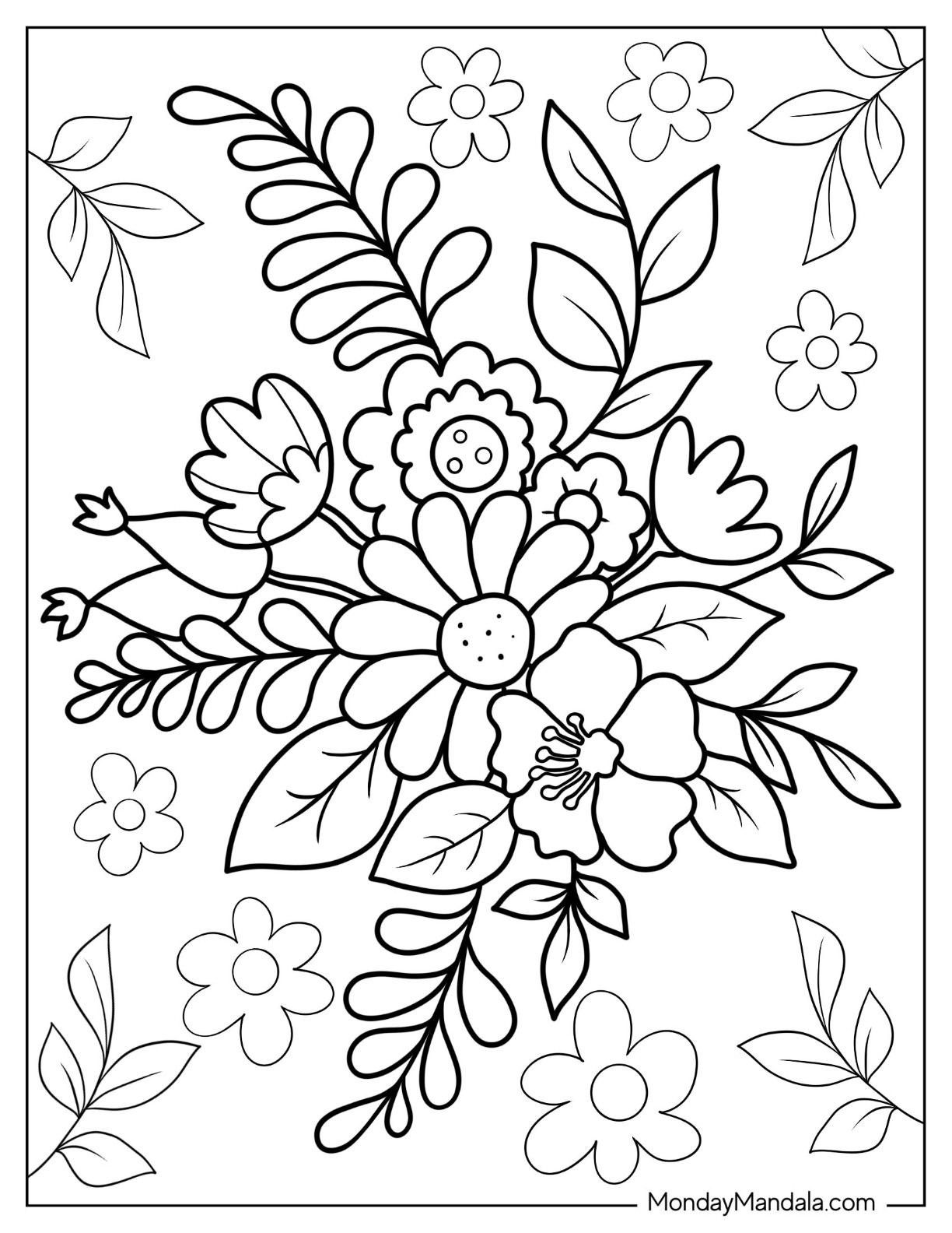 flower colouring pages printable