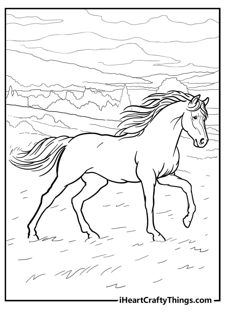free horse coloring pages
