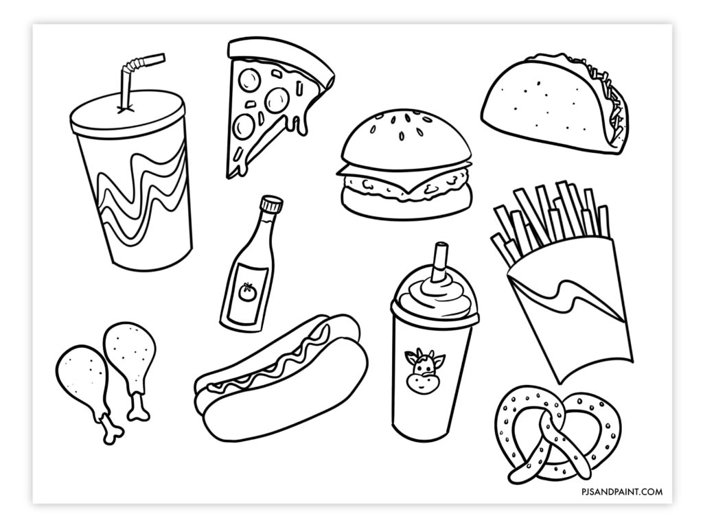 7 Free Printable Food Themed Coloring Pages Pjs And Paint 7 Free Printable Food Themed Coloring Pages Pjs And Paint