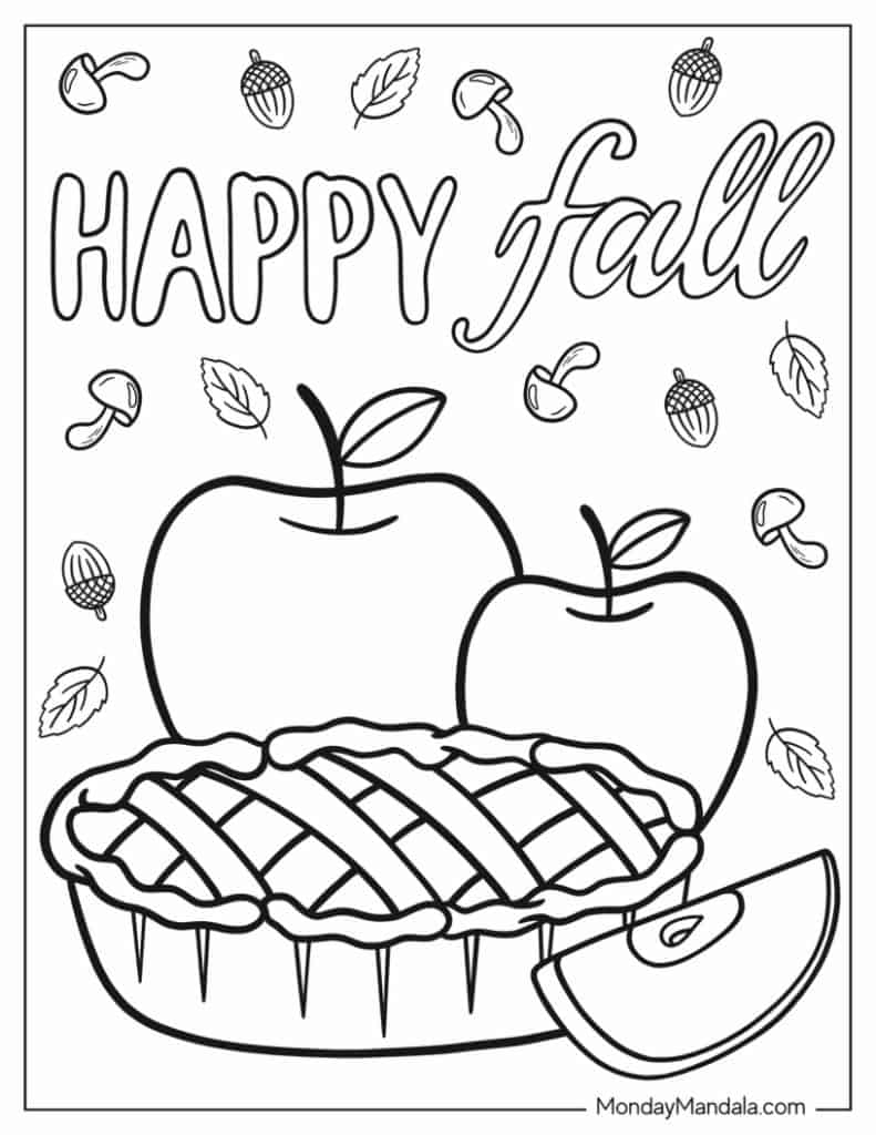 happy fall coloring pages