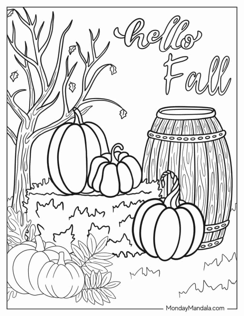 fall coloring pages for kindergarten