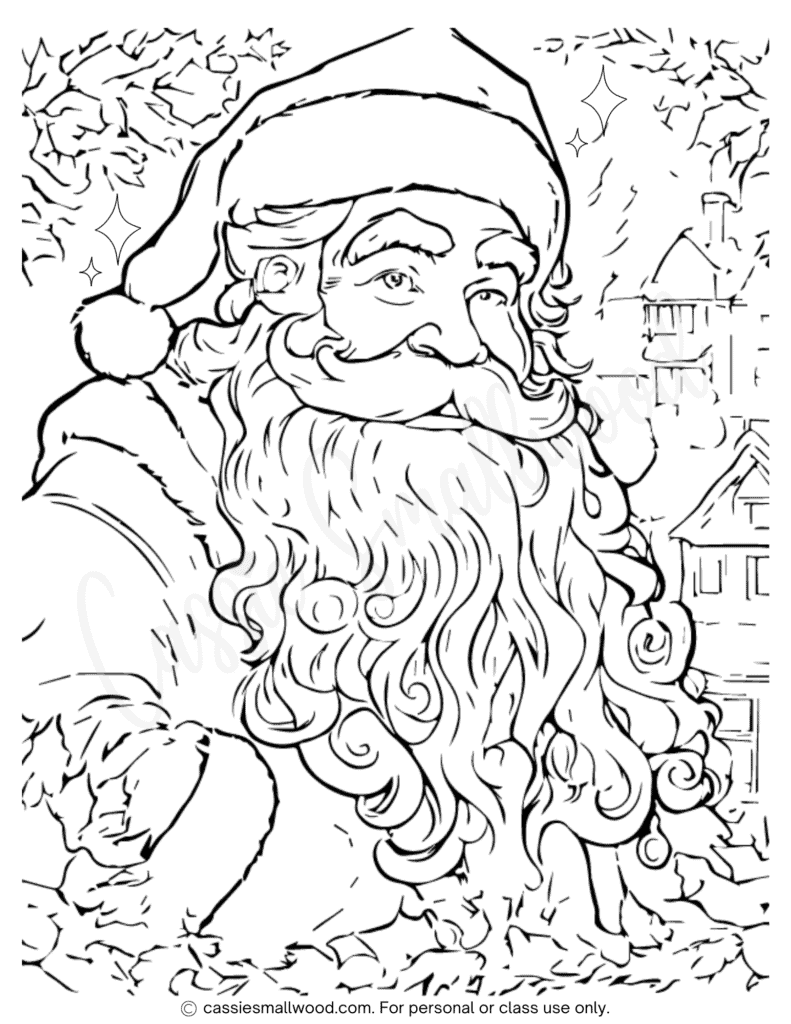 91 CUTEST Santa Coloring Pages Cassie Smallwood