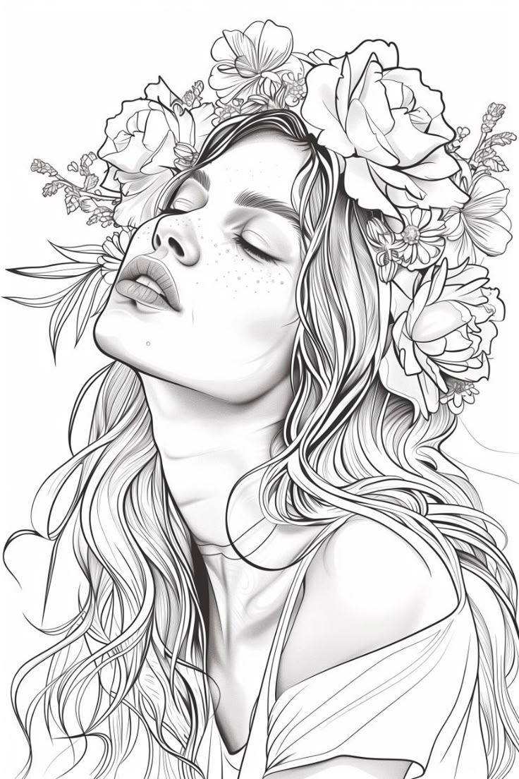 A Beautiful Woman Coloring Page Free Printables 