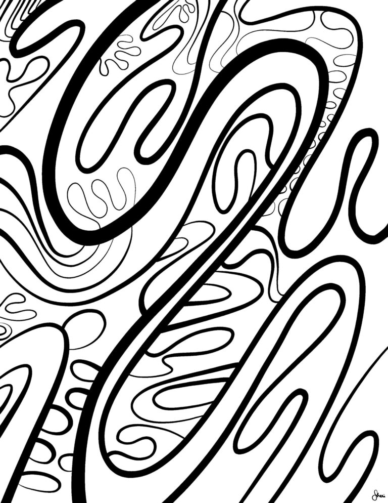 Abstract Coloring Page For Adults Or Kids Instant Download Printable Coloring Page Etsy