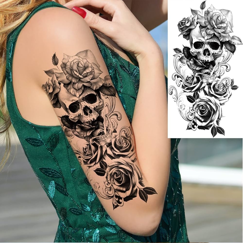 Amazon Briyhose 10 Sheets Skull Flower Realistic Temporary Tattoos For Women Arm Sexy Large Rose Skull Snake Floral Fake Tattoos Sleeve Adult Girl Black Skeleton Temp Tatoo Sticker Thigh Back Leg Amazon Briyhose 10 Sheets Skull Flower Realistic Temporary Tattoos For Women Arm Sexy Large Rose Skull Snake Floral Fake Tattoos Sleeve Adult Girl Black Skeleton Temp Tatoo Sticker Thigh Back Leg